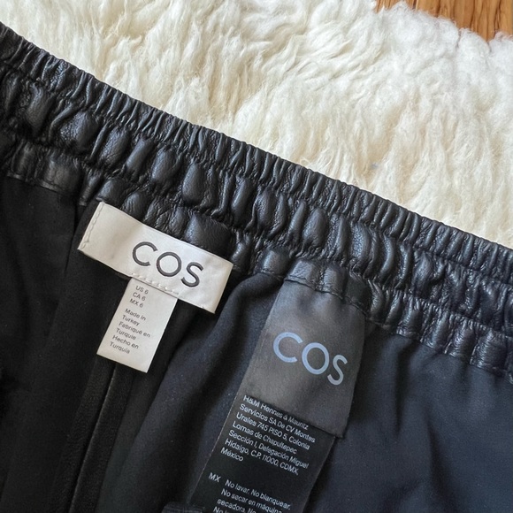 COS Black Leather Straight Leg Pants Size 6 - Picture 4 of 15